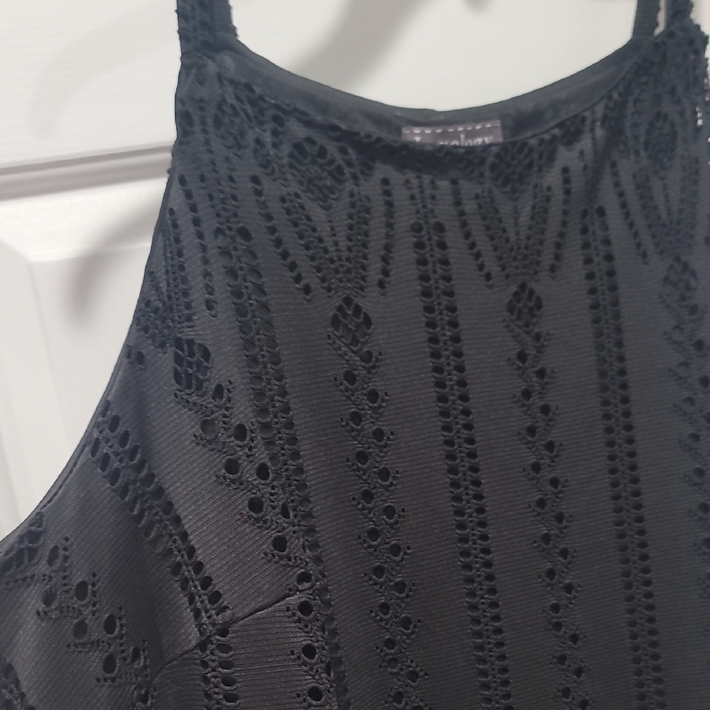 Luxology 2X Black Layered Midi Dress - Picture 5 of 6